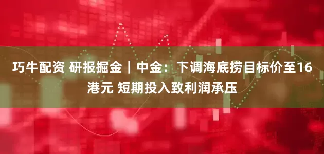 巧牛配资 研报掘金｜中金：下调海底捞目标价至16港元 短期投入致利润承压